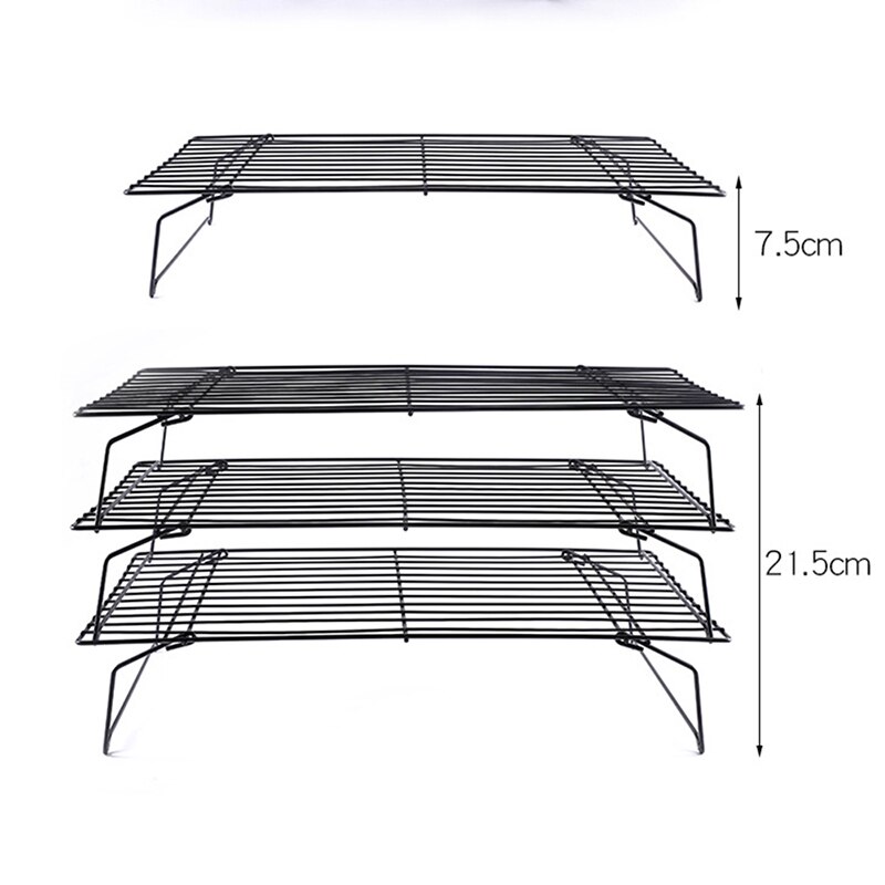 Rejilla de alambre de acero inoxidable de 3 capas, bandeja refrigerante, estante para comida, horno, cocina, horno, Pizza, pan, barbacoa, soporte para galletas