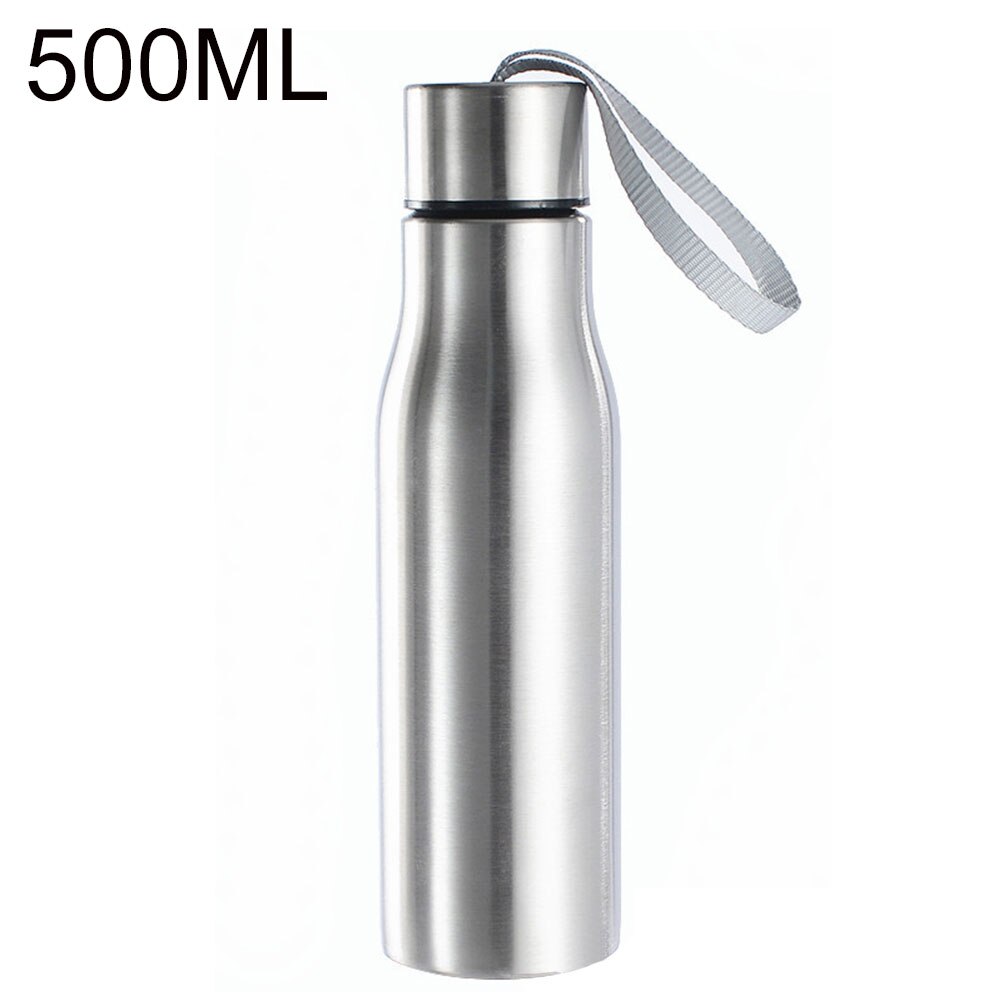500/750ml bærbare rustfritt stål vann kopp øl drikke flaske med totetau flott til reiser, treningsstudio, yoga, camping, fotturer,: 500ml