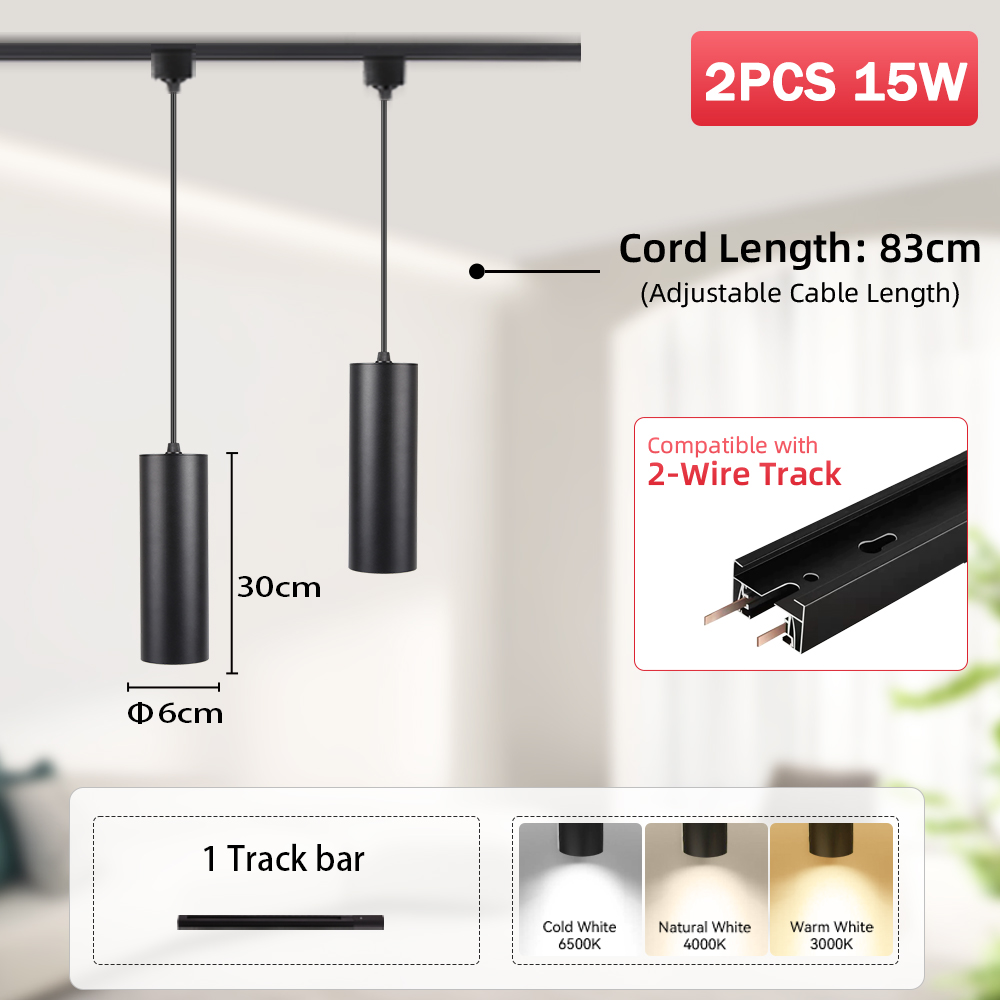 Lampa wisząca doprowadziło na szynę, zestaw kompletny, 110V 220V, reflektor szynowy, oświetlenie robić kuchni, salonu, sypialni: JASNY NIEBIESKI / Beżowy