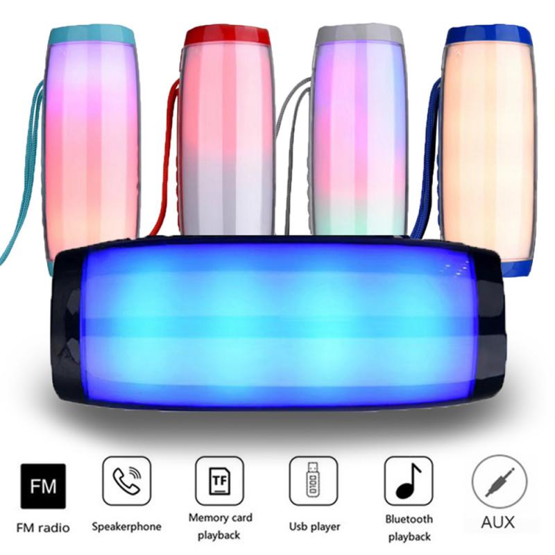 Draagbare Luidsprekers Bluetooth Kolom Draadloze Bluetooth Speaker Krachtige Outdoor Bass Speaker Met Led Light Ondersteuning Aux Tf Fm
