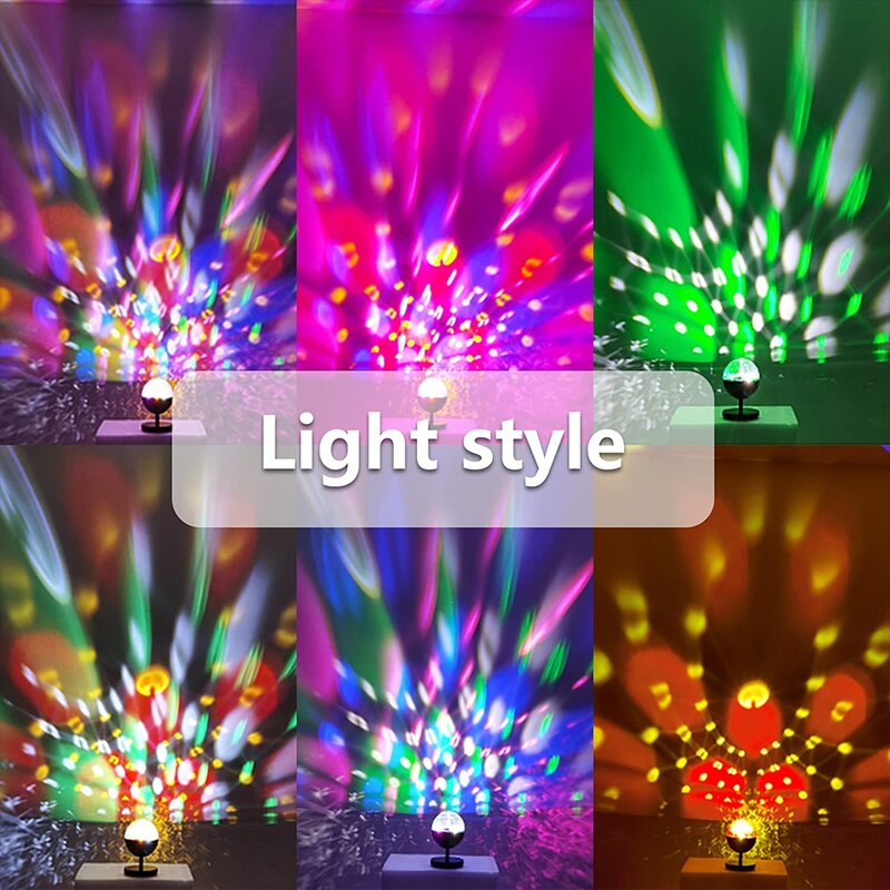 Disco Ball Party Lights with Bluetooth Speaker Portable Rotating Light Sound Activated LED Strobe Lamp