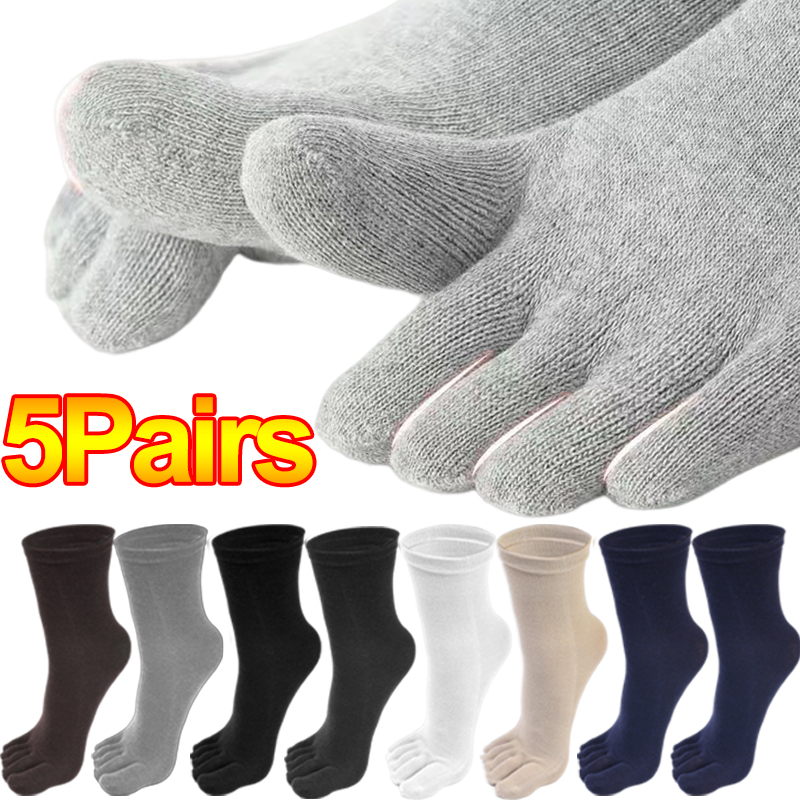 1/5 pares de calcetines de cinco dedos calcetines de algodón transpirables Unisex deportes correr sudor absorbente antibacteriano tobillo calcetines