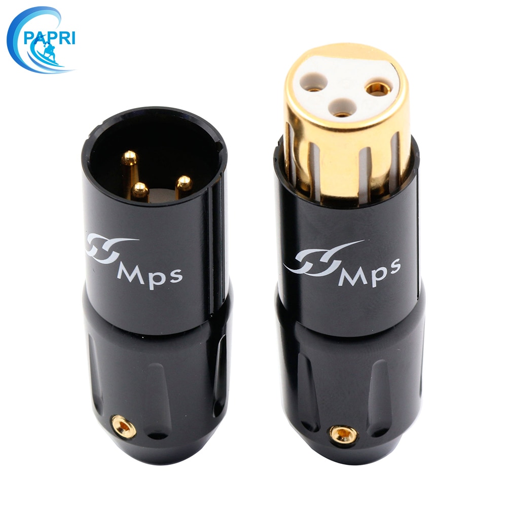 Los diputados César-W/M alta 3pin hombre 24K chapado en oro mujer XLR macho Jack equilibrio macho conector de Audio del micrófono hembra