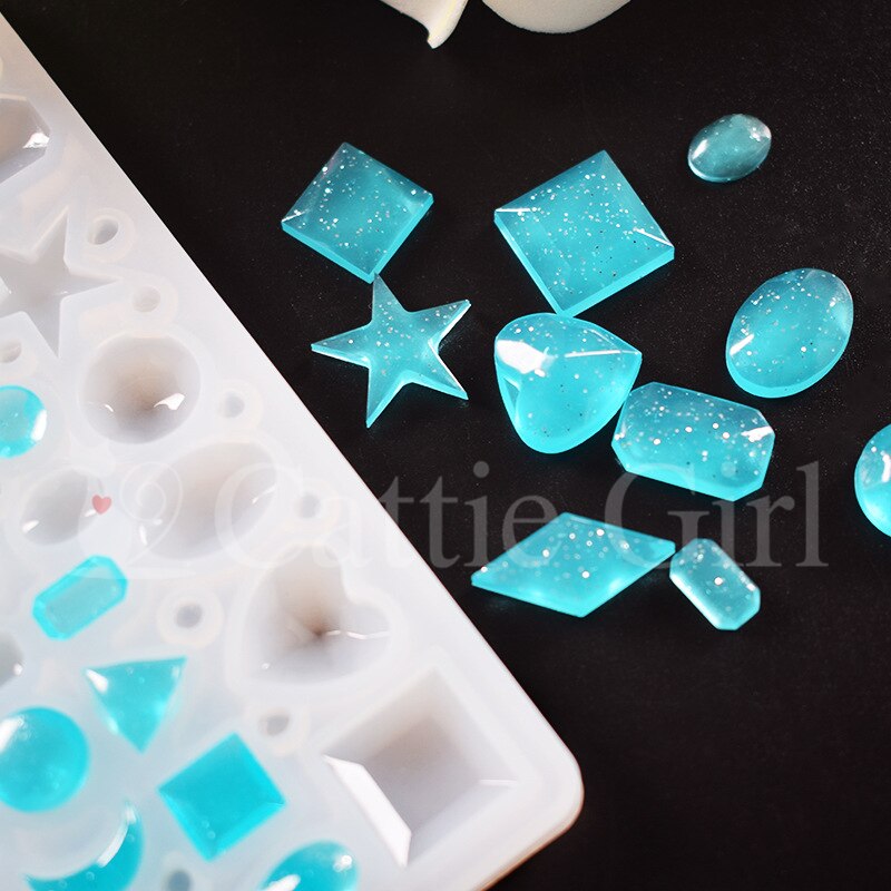 3D Acryl Diamant Sieraden Mold Voor Nail Art Decoraties Geometrische Silicone Nail Art Sjablonen Nails Art Diy Cake Patronen