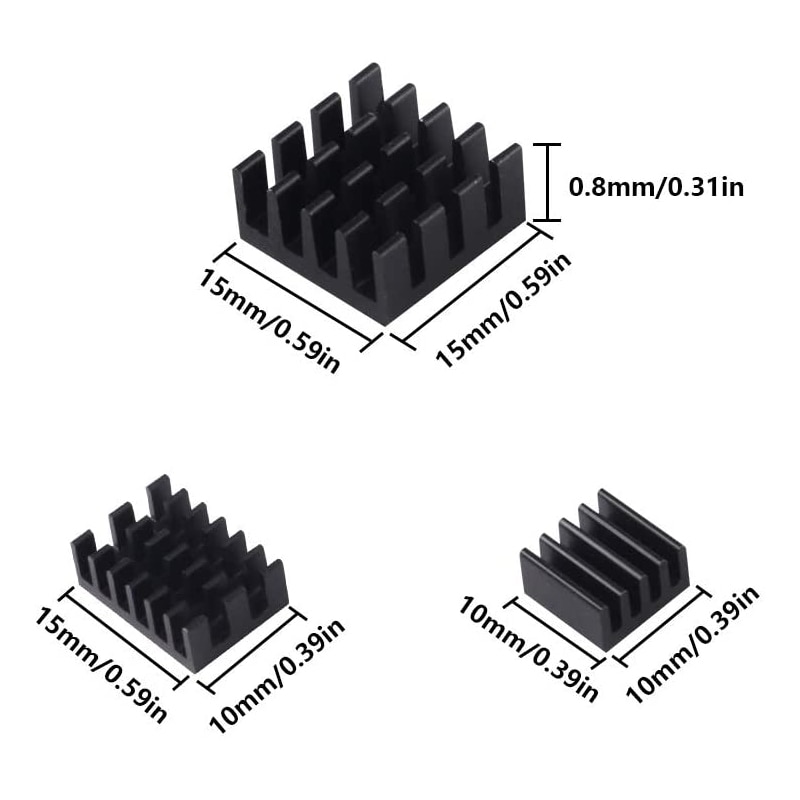 12pcs Raspberry Pi 4B Heat Sink Set For Raspberry Pi 4B Aluminum Radiator Cooling Kit Cooler For Raspberry Pi 4B Heatsink