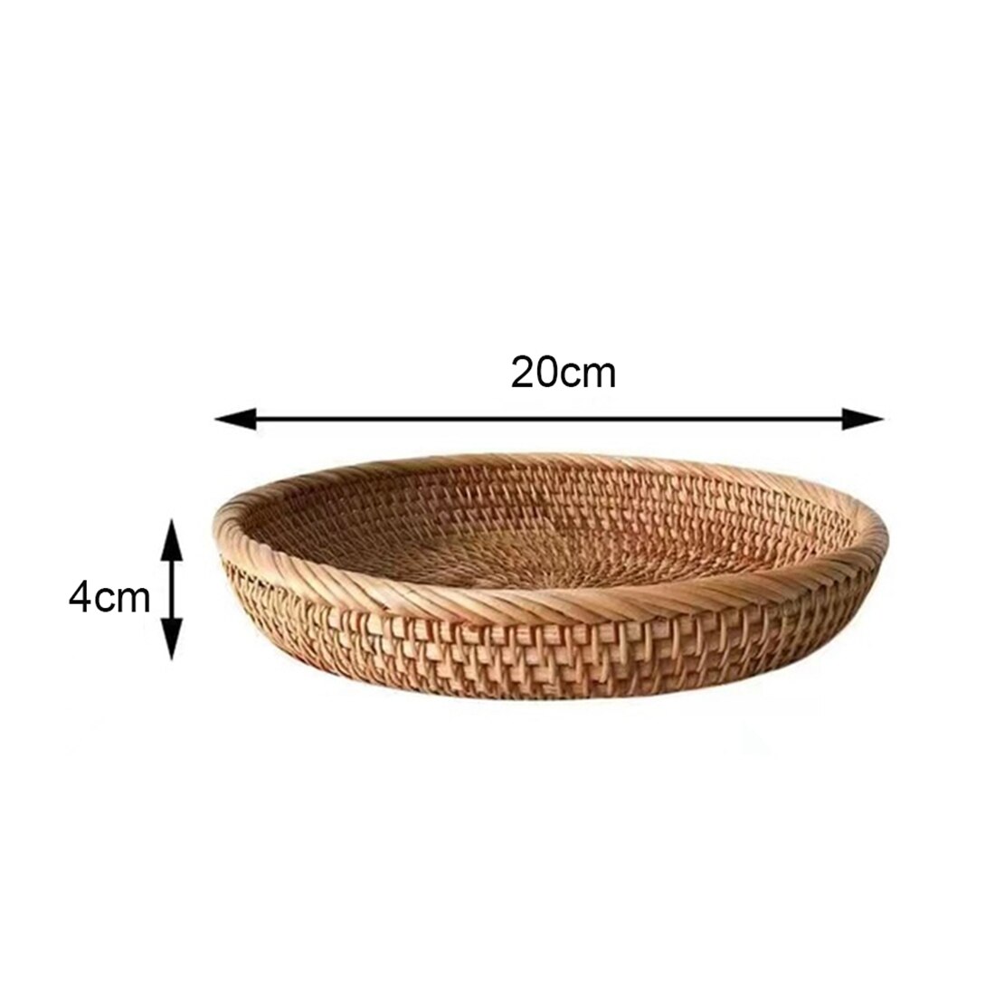 Rattan Handmade Real Rattan Fruit Basket Snack Bread Basket Tray Living Room Snacks Sundries Storage Basket Fruit Tray M