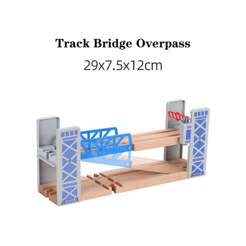 Wooden Train Track ALL Kinds Wooden Railway Set Accessories Bridge Wood Tracks Train Secene Educational Toys For Children: 8