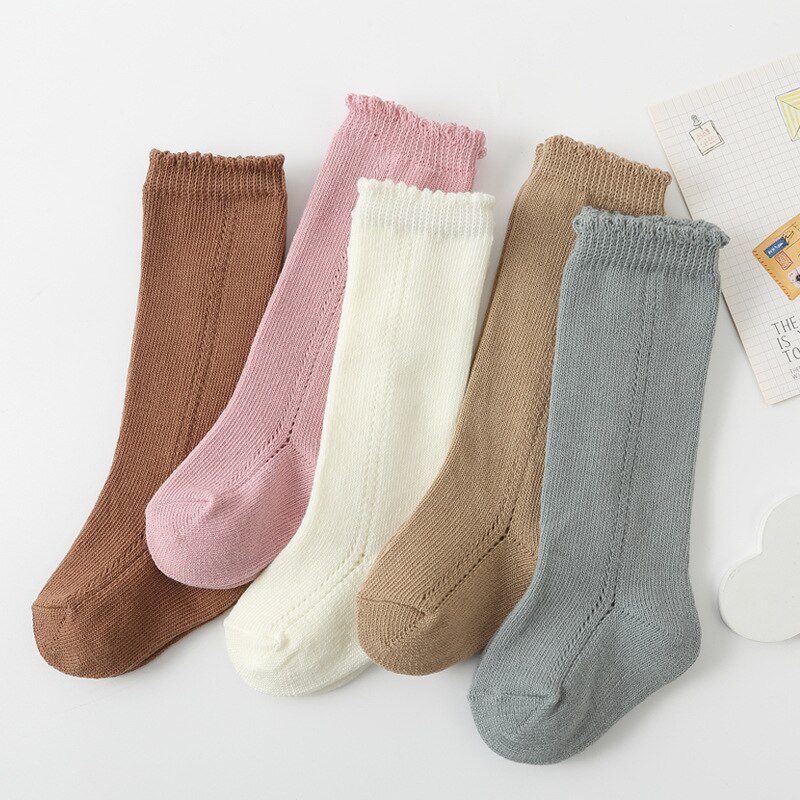 Mode Baby Jongens Sokken Knie Hoge Sok Zacht Katoen Peuters Kinderen Meisjes Lange Sokken Hol Kinderen Socken Voor 0-3 Jaar