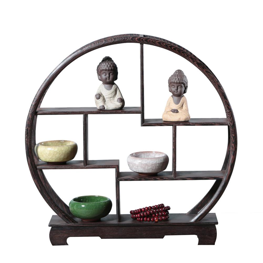 Delicate Solid Wood Antique Display Frame Wooden Display Shelf Chinese Style Door Frame Made Antique Shelf: 01