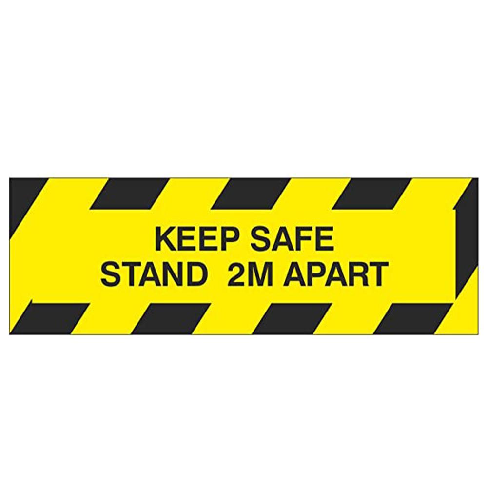 1pc Social Distancing Sticker "keep Safe Stand 2M Apart" Keep Your Distance Stand Here Line Floor Sticker Decal 30*10cm