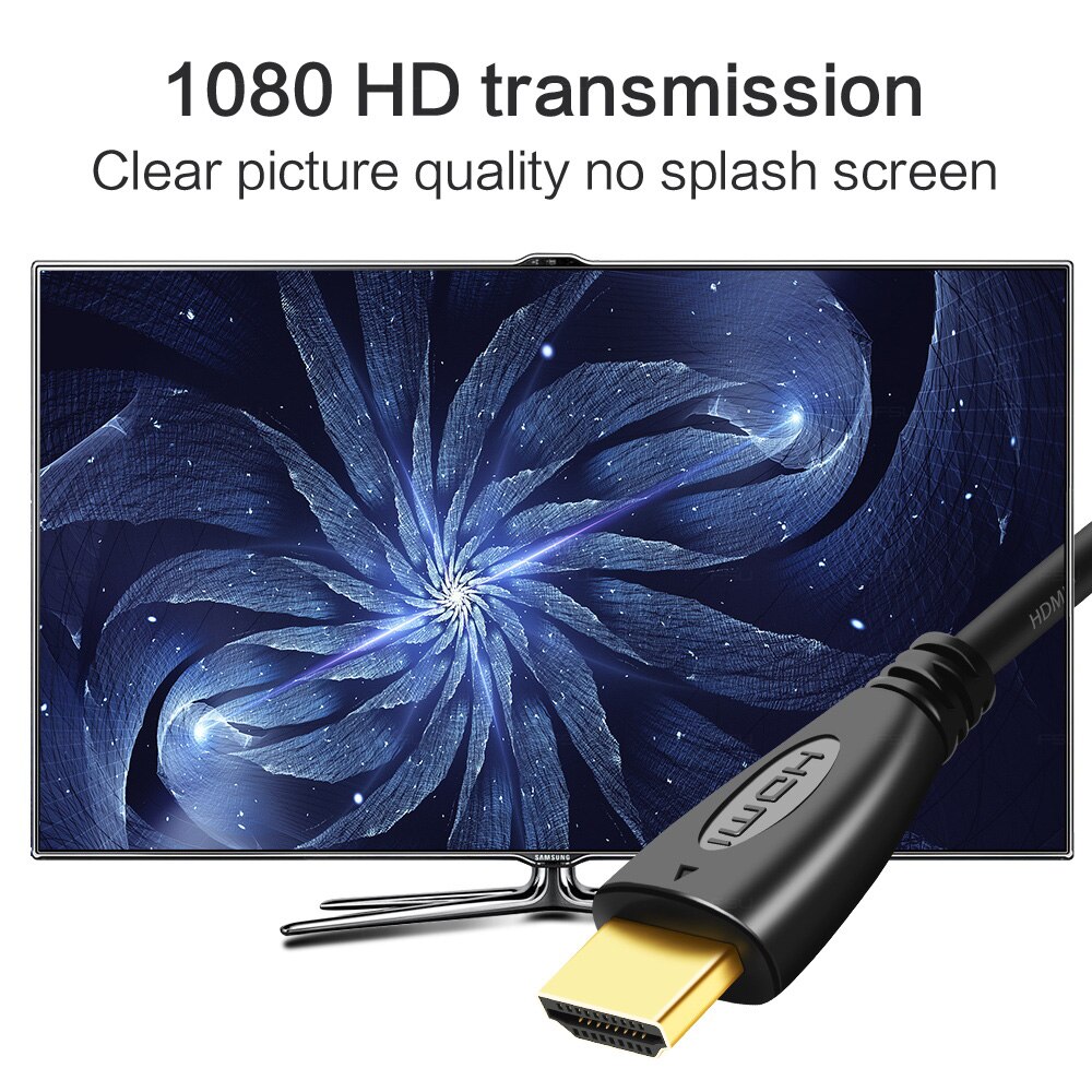 High resolution HDMI cables Support 1080P 3D gold plated Male-Male HDMI to HDMI Cable for HDTV PS4 PC STB Projector