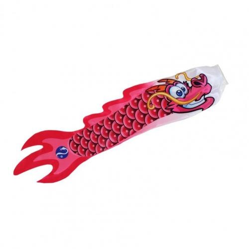 Drakemönster tyg vindstrumpa färgglad vindsocka karp hopfällbar utomhus rik färg drake vindflagga för veranda fiskflagga: Rosa / 70 cm