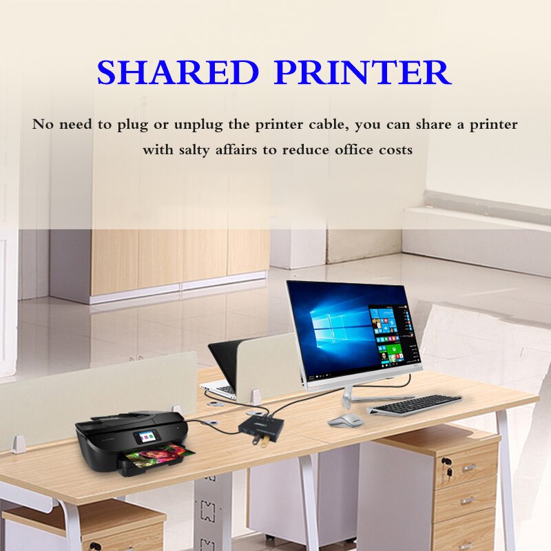 USB 2.0 KVM Switch Adapter Box Hub Sharing Switch Box 4 USB Port Sharing USB Devices For Keyboard Mouse Printer Scanner