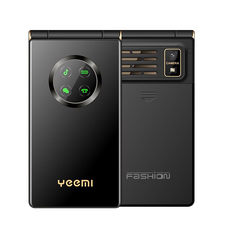 Yeemi M3 podwójny wyświetlacz Dual Sim 5900mAh odwróć telefon komórkowy duża klawiatura duży głos WCDMA 3G starszych komórek prezent skórzana torba: Add Rus Ara keyboard / black