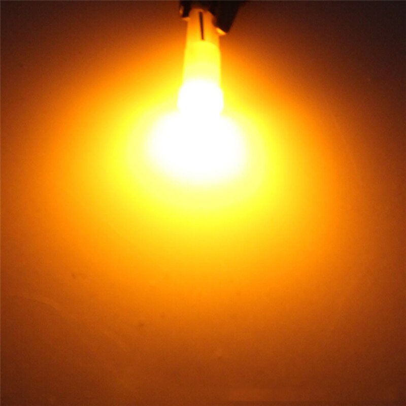 10 stk auto ledet pære  t5 1 smd bil kolbe instrument lys indikator pære auto bil tilbehør interiør lys hette lys plast lampe