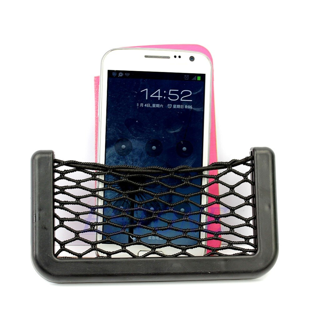 1Pc Vehicle Storage Mesh Resilient Car Carrying String Bag Nylon Network Pocket Handphone Holder Auto Accessories