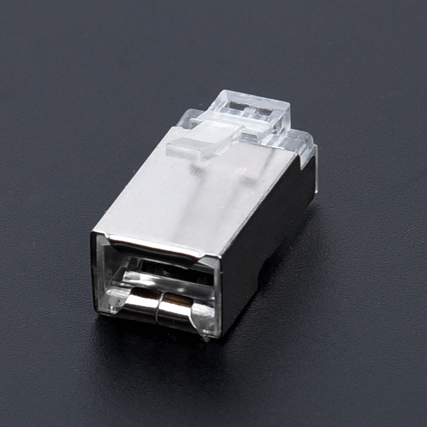 50pcs RJ45 shielded connector cat5e Cat6 3U Hole network rj45 Connector Plugs RJ45 ethernet cable 23AWG Crystal Head 8 Line Slot