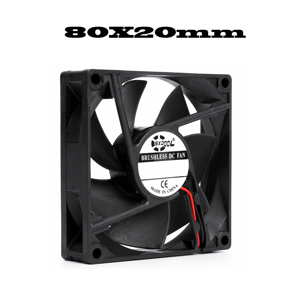 40mm 50mm 60mm 70mm 80mm 92mm 120mm DC 5V 12V 24V caja de Motor sin escobillas de refrigeración Axial ventilador silencioso rodamiento de manga de 2 pines: 2MM / Rojo