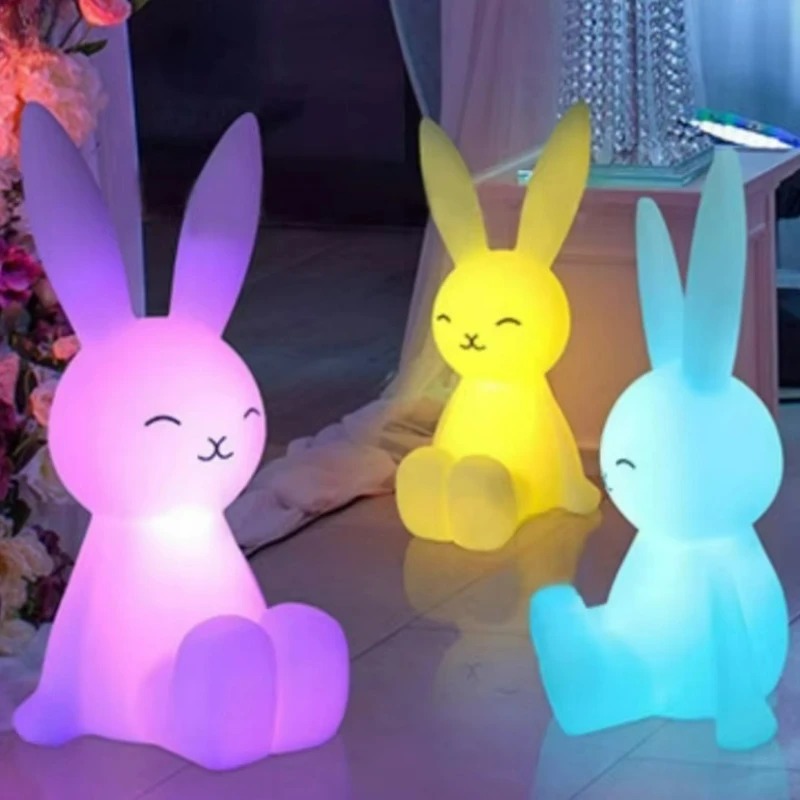 Lampe de bureau LED mignonne, éclairage ours lapin, lumière d'ambiance, dessin animé mignon, pour enfants, lampe de chevet de chambre à coucher, lampadaire de salon