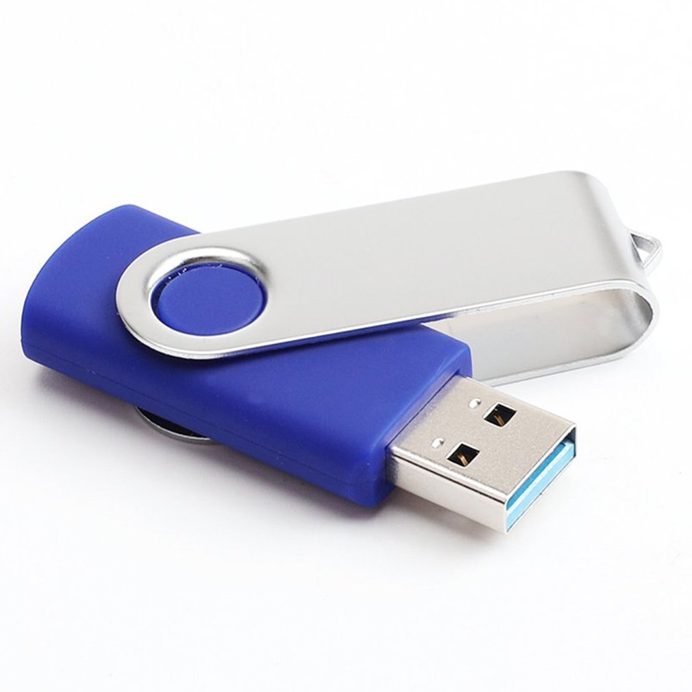 Färgglad bärbar roterande usb 3.0 flashminne pennenhet 32g datalagring roterbar u-disk för dator: Blå