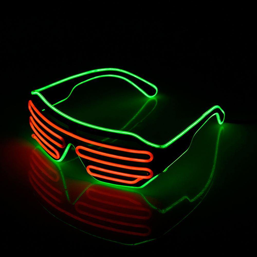 Future Punk Cyber LED lunettes lumineuses néon lueur dans le noir lunettes pour Club Bar fête Disco danse scène atmosphère accessoires: Olive