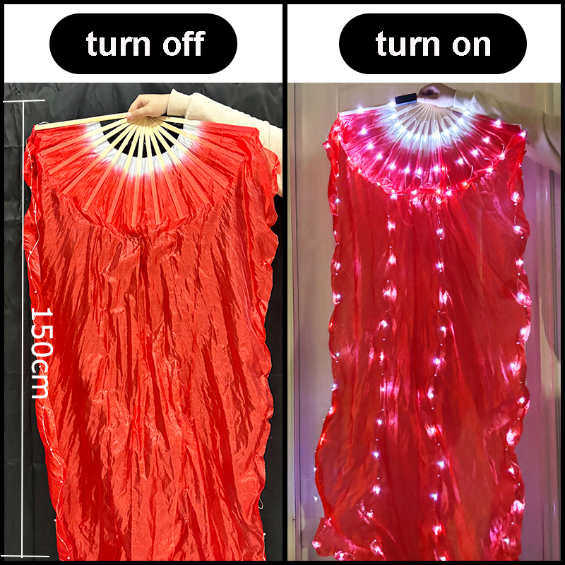 10inches Glow Folding LED Fan Dancing Light Fan Night Show Halloween Christmas Rave Accessories Carnival Supplies Dance Hand Fan: Yellow