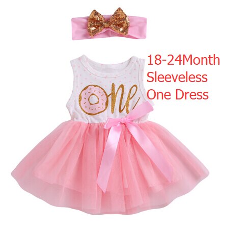 Citgeett 1st/2nd/3rd Geburtstag Baby Mädchen Donut Polka Dot Tüll Tutu Prinzessin Party Kleid Geburtstag 2 stücke: A4 One Sleeveless