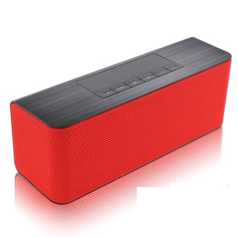 Bluetooth-Compatibel Speaker Draadloze Stereo Geluid Muziek Subwoofer Soundbox Ingebouwde-Microfoon Aux Tf Card Voor Pc smartphone: Red