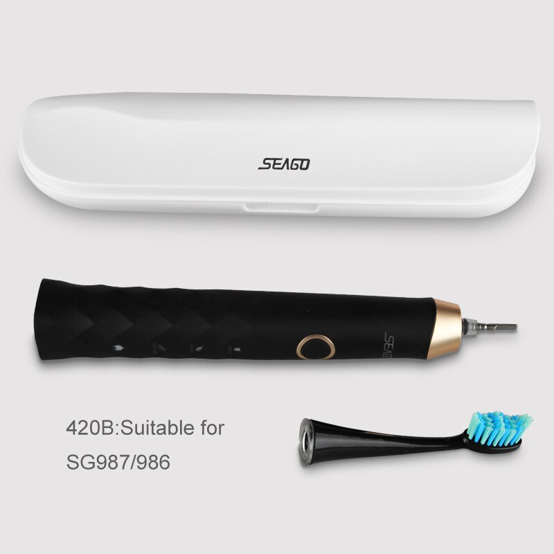 Seago bærbar rejseboks til elektrisk tandbørste udendørs elektrisk tandbørste beskyttelsesdæksel opbevaringsboks (kun rejseboks): 420e hvide