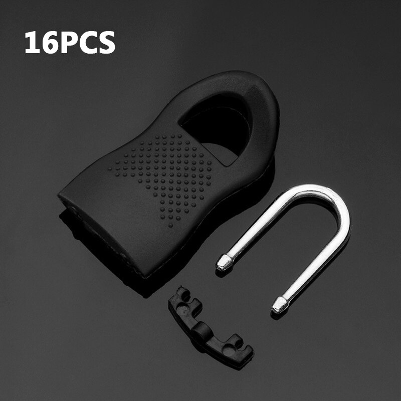Étiquettes de rechange à fermeture éclair pour vêtements, fixation à glissière noire pour sac de voyage, valise, vêtements, tente, sac à dos, outils de couture: Black A style 16pcs