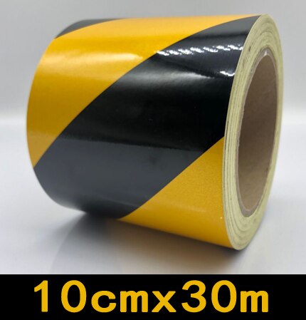 Breedte 50 Mm Reflecterende Materiaal Tape Sticker Veiligheidswaarschuwing Tape Reflecterende Film: blakc yellow10cmx30m