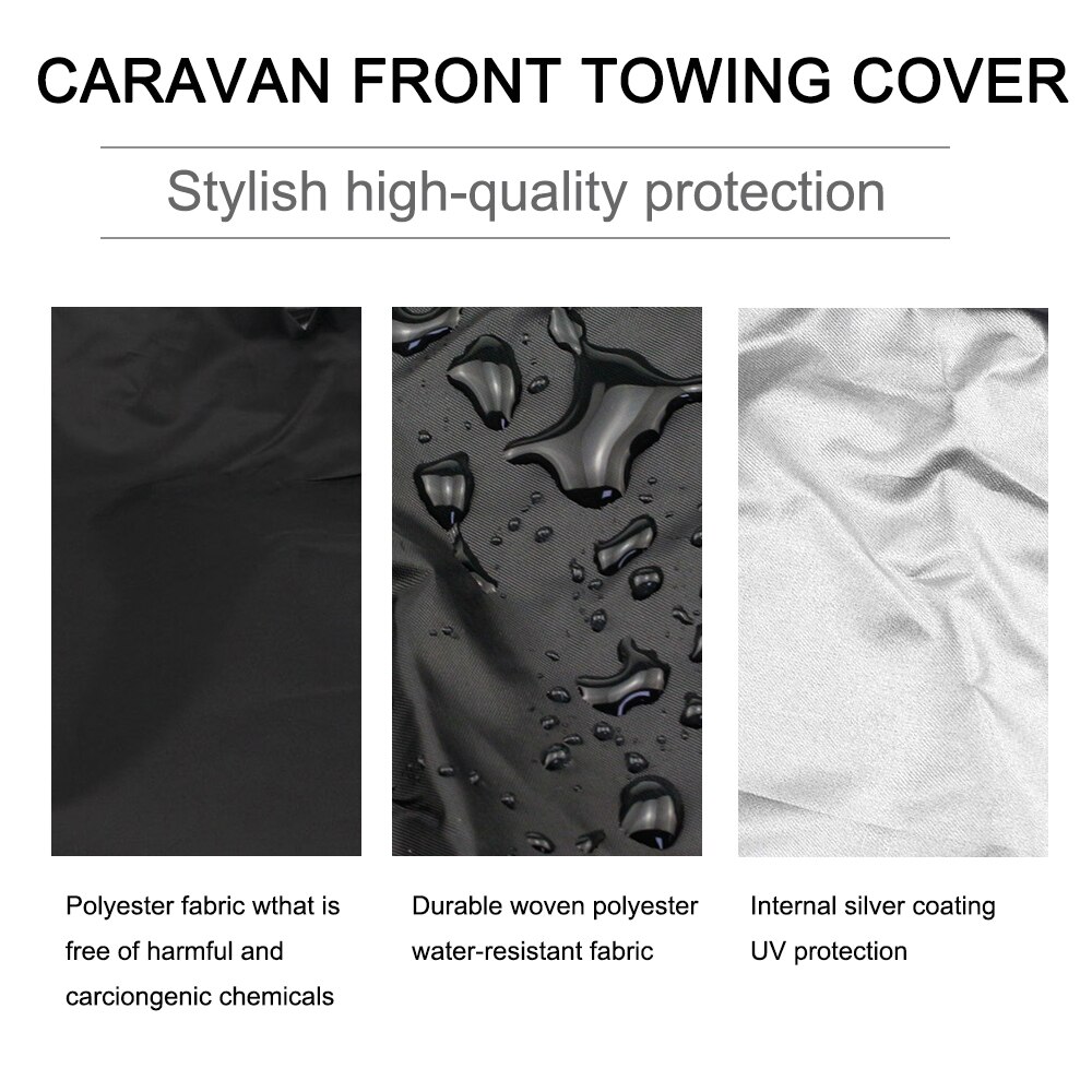 Caravan Front Towing Cover Protector Covers Dustproof Universal Front Towing Cover Reflective Strip Accessories 220cm x 175cm