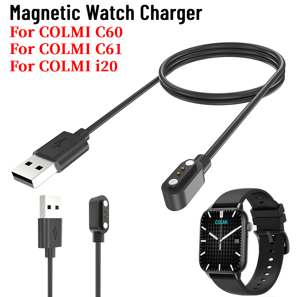 Magnetic Watch Charger for COLMI C60/C61/i20 USB Replacement Charger Watch Charging Cable Replacement Watch Accessories