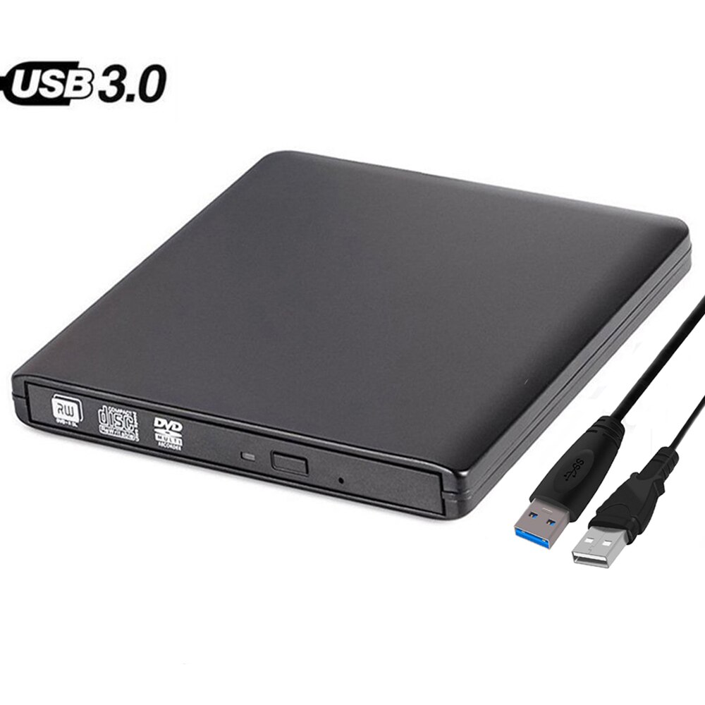 Grabador de CD/DVD-RW externo USB 3,0, reproductor de unidad óptica de CD/DVD, negro, para Notebook, PC, escritorio, Apple, Mac, WIN 7/8/10