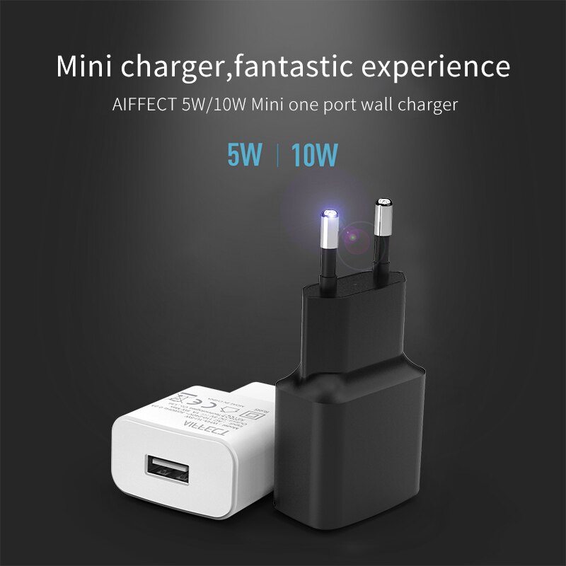 AIFFECT Handy Ladegerät 1A 2A USB Reise Ladegerät Tragbare Wand Adapter EU Stecker Schwarz Weiß für iPhone SanSung Xiaomi huawei