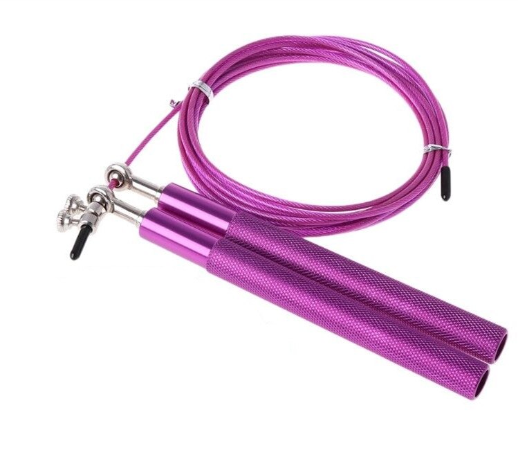 Crossfit fast Jump Rope Skip Speed skipping Ropes with Extra Speed Cable Ball Bearings Home Gym Training: Aluminum Purple