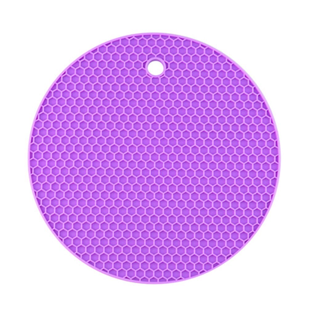 Multi-use Round Silicone Non-slip Heat Resistant Mat Hang Tableware Coaster Cushion Placemat Pot Holder: F