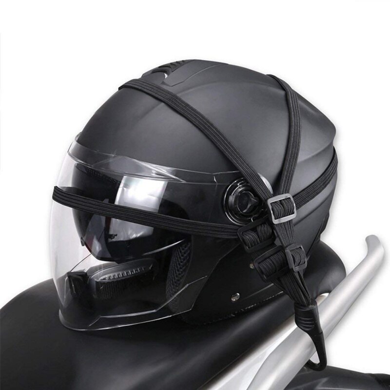 1PC Motorfiets Flexibele Intrekbare Helm Bagage Elastisch Touw Riem Met 2 Haken Motorfiets Accessoires