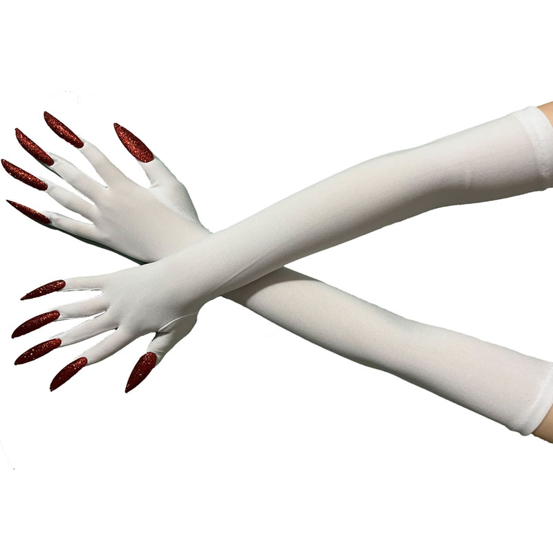 Cool Halloween Handschoenen Lange Ghost Klauw Jurk Up Handschoenen Mode Zwarte Lange Nagels Cosplay Halloween Grappig Handschoenen