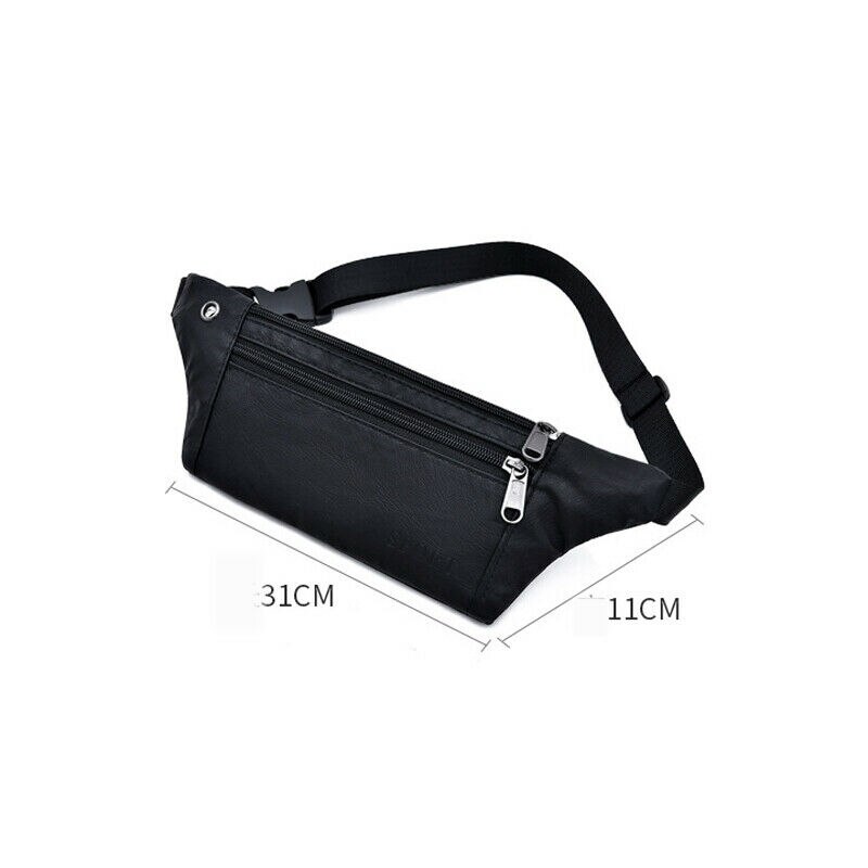 Men's Women PU Leather Vintage Waist Fanny Pouch Pack Travel Bum Bag Belt Bag Outdoor Camping Hiking Zip Bag UK