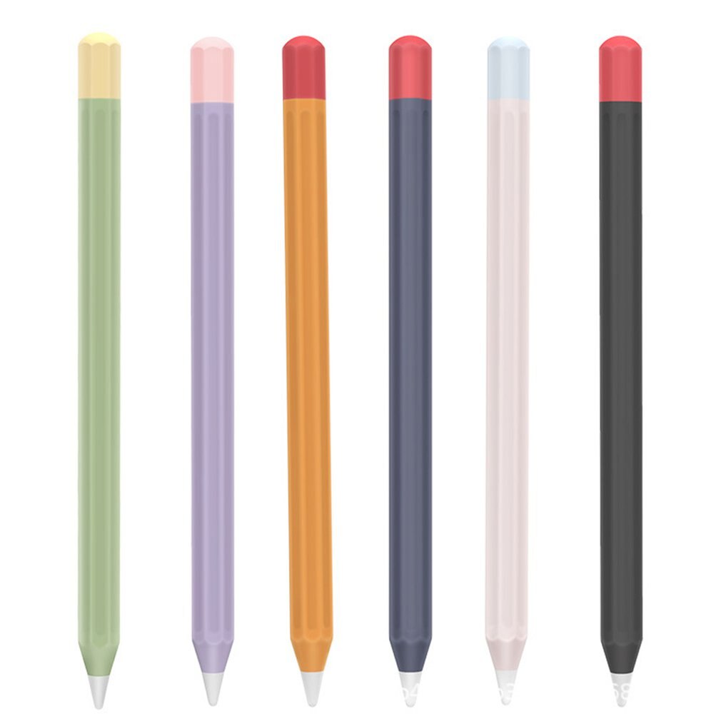Adequado para apple pencil 1 caneta de escrita cor contraste silicone capa protetora anti deslizamento e anti gota caneta capa