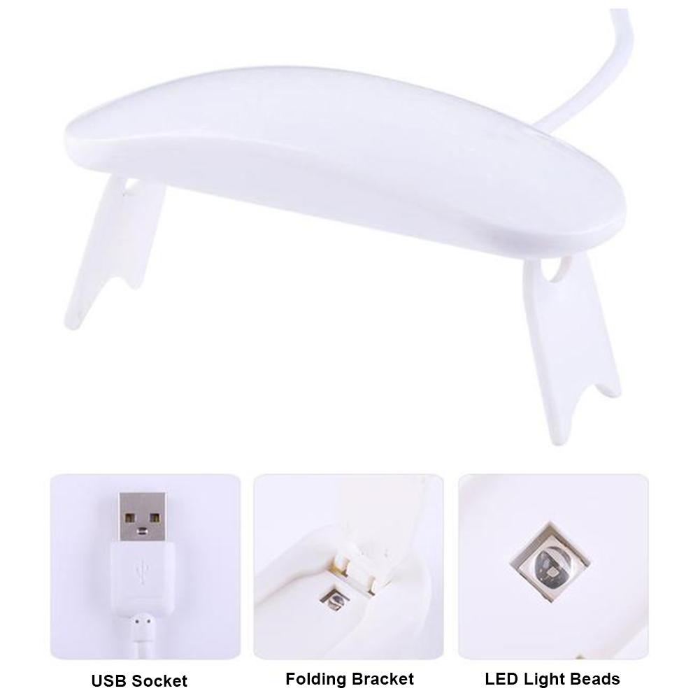 6w hvide søm tørretumbler maskine uv led lampe bærbare mikro usb kabel hjemmebrug negle uv gel lak tørretumbler 3 leds lampe neglelak værktøjer