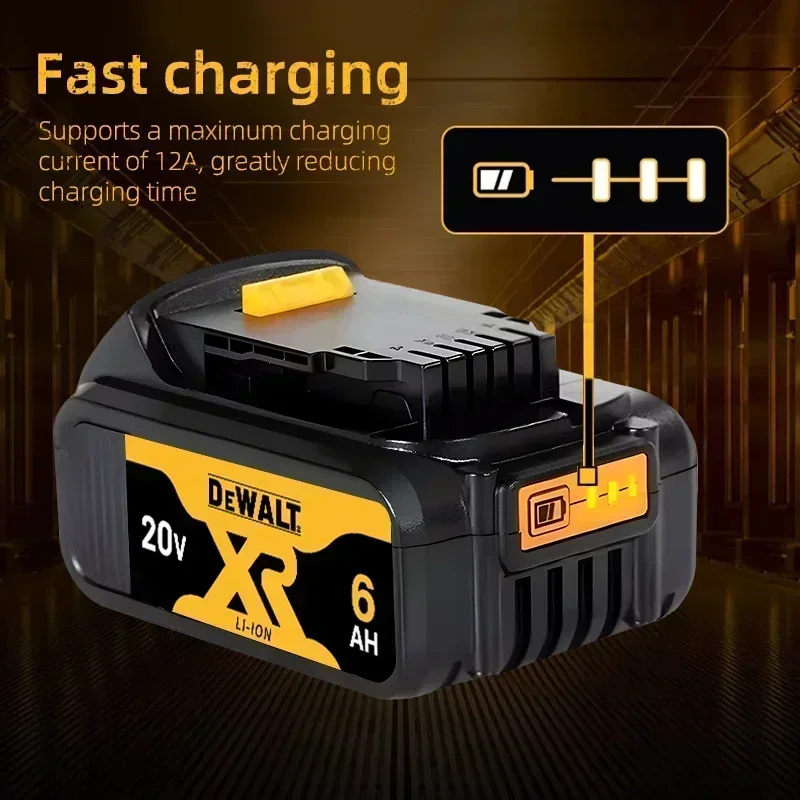 Batterie originale-DEWALT 20V, 6AH, batterie lithium-ion rechargeable, DEWALT, DCB115, DCB118, charge rapide, batterie pour outils DEWALT,