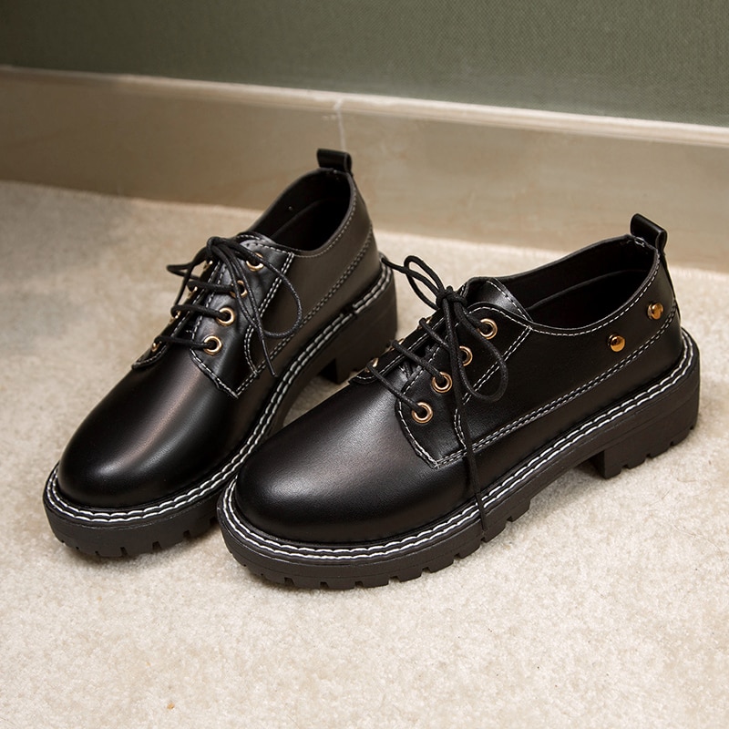 Brune oxfords kvinder bløde lædersandaler kvinder sorte vintage sko loafers platform sandeler brune oxfords til kvinder