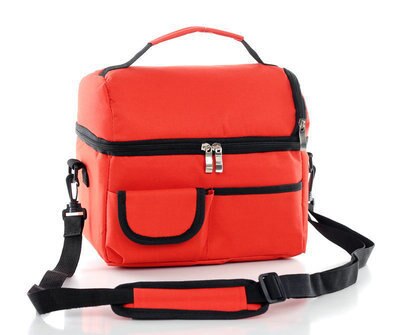 Waterdichte lunchtas, koeltassen voor voedselisolatie, thermische tas, dikker, opvouwbaar, isolatie, koelelement, drankhouder: Rood