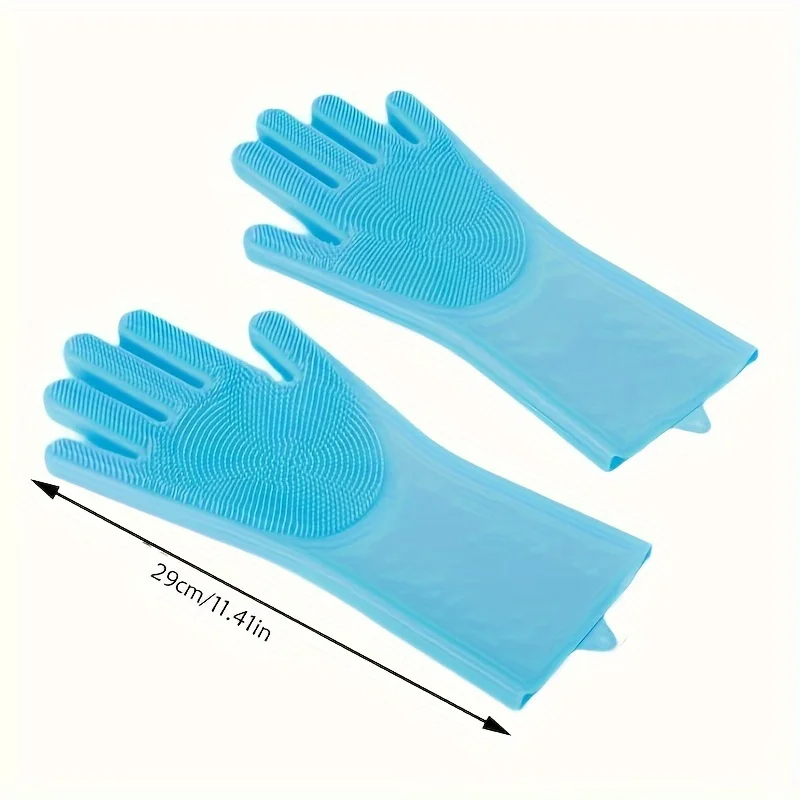 Poetshandschoenen Voor Het Verzorgen Van Huisdieren Hond Kat Baden Shampoo Handschoen Magie Afwassen Cleanner Spons Siliconen Ontharingshandschoen: Blauw