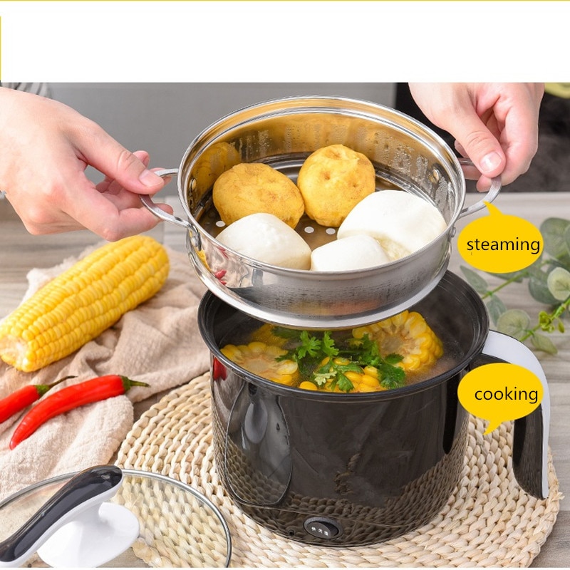 220V 1.2L/1.8L Multifunction Electric Cooking Pot Machine Single/Double Layer Available Pot Multi Cooker EU/AU/UK/US plug