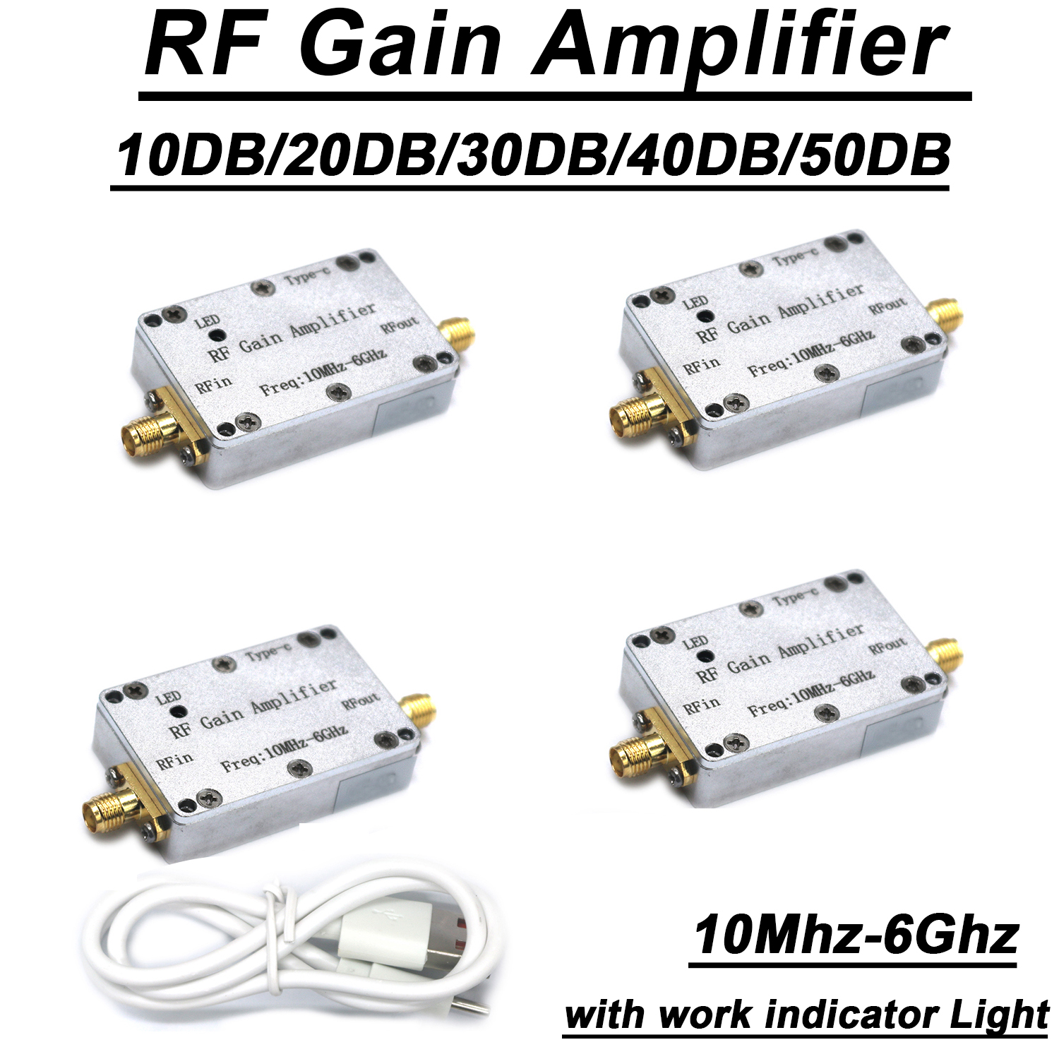 Verstärker mit hoher Ebenheit LNA 10 MHz-6 GHz 20 dB 30 dB 40 dB 50 dB HF-Leistungsverstärker Laufwerkssignal Radio FM Kurzwelle GNSS LORA Walkie-Talkie