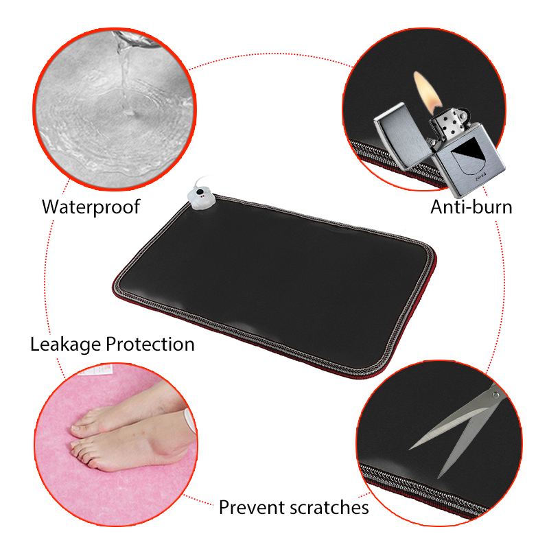 Winter Electric Foot Warmer Mat Warm Feet Thermostat Carpet Adjustable Temperature Heating Foot Mat for Home Office 10 Gear