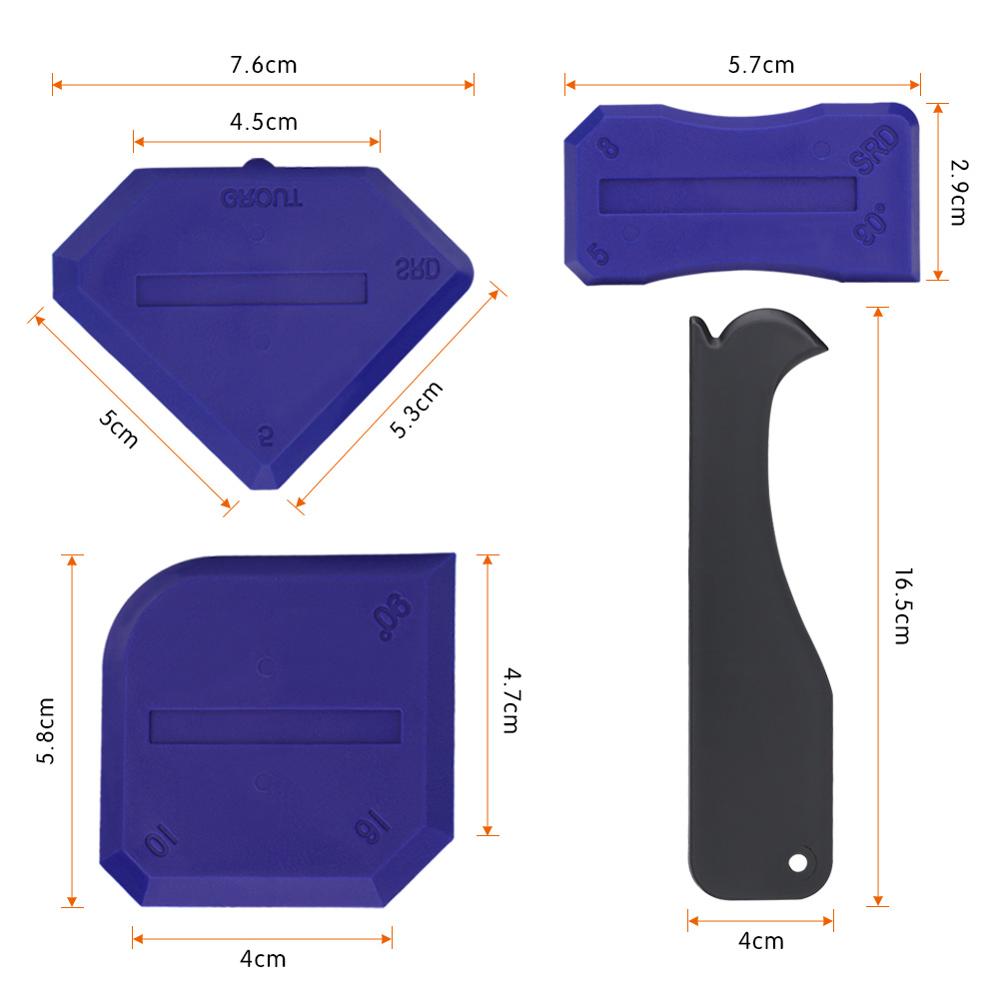 4 stk/sett silikon baderom kjøkkenrammer fugemasse tetninger fugemassefjerner spreder spatel fugemiddel fugeverktøy
